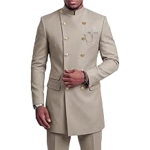 Mandarin Collar Suit Mens Double Breasted Suits Slim Fit Men Suits 2 Piece Set Tunic Traditional Wedding Suit