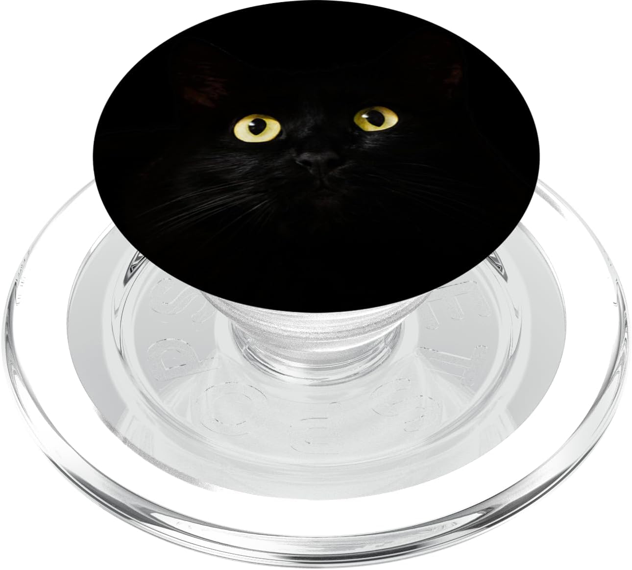 Black cat Yellow Eyes cat Owner cat Lover Gifts for Women PopSockets PopGrip for MagSafe