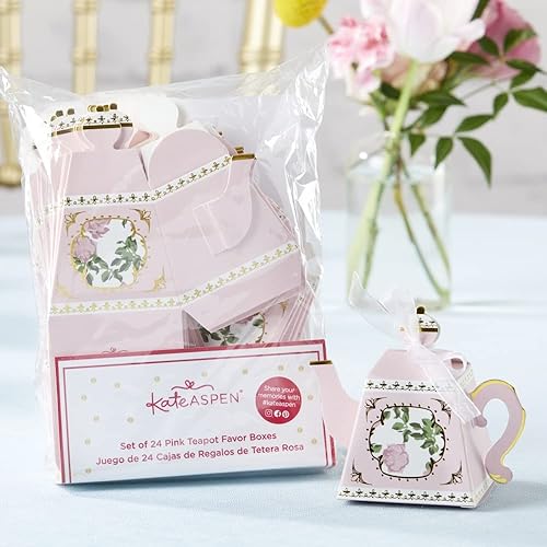 Miniatura 2 de Kate Aspen, Tea Time Whimsy Collection - Caja de regalo para fiesta de té (juego de 24), tamaño único, color rosa y dorado (28592PK)