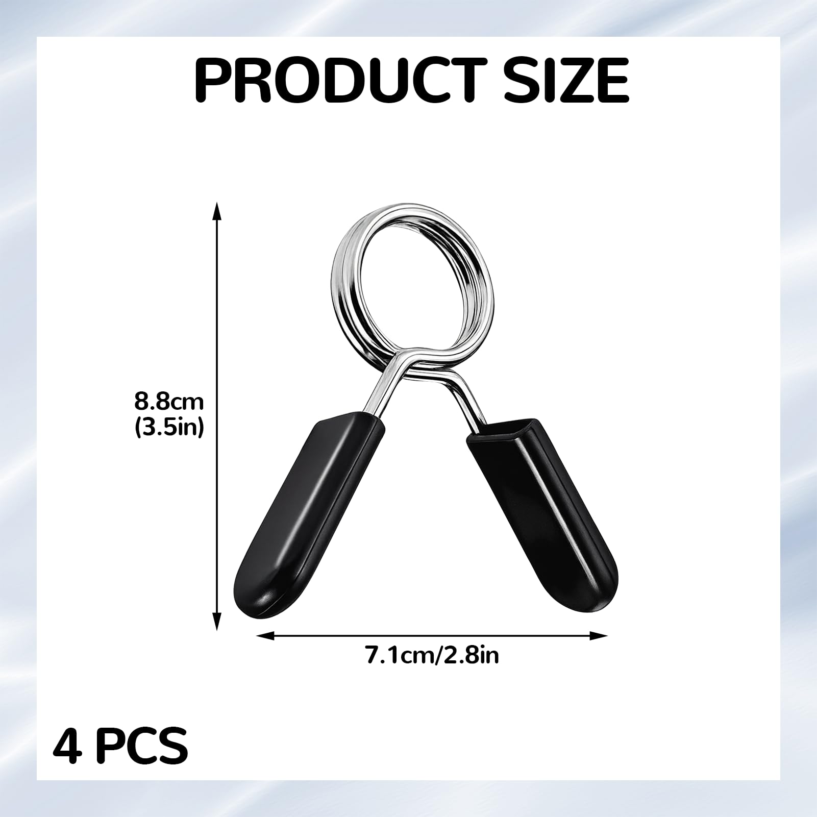 4 Pezzi 28 mm Morsetti per Bilanciere Palestra, Chiusura a Molla in ABS per Sollevamento Pesi, Allenamento di Forza, Fissaggio a Manubri Corti