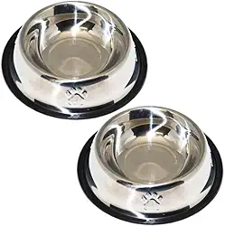 Kit com 2 Comedouros de Inox 200ml – Tigela Pote para Ração e Água – Cães e Gatos de Pequeno Porte