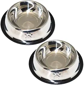 Kit com 2 Comedouros de Inox 200ml – Tigela Pote para Ração e Água – Cães e Gatos de Pequeno Porte