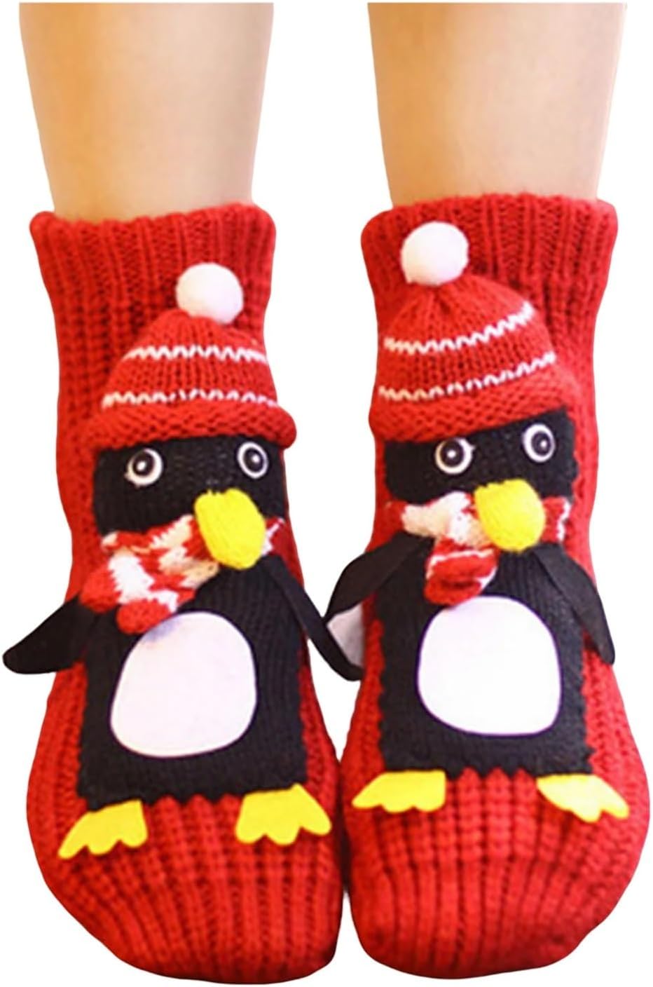 3D Women's Floor Carpet Socks - Non-Slip Foot Warmer Snow Funny Cute Cartoon Animals Prints Socks