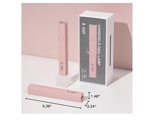 Miniatura 7 de GAOY Luz UV de mano para uñas de gel, mini lámpara de uñas, recargable inalámbrica portátil, secado rápido, rosa