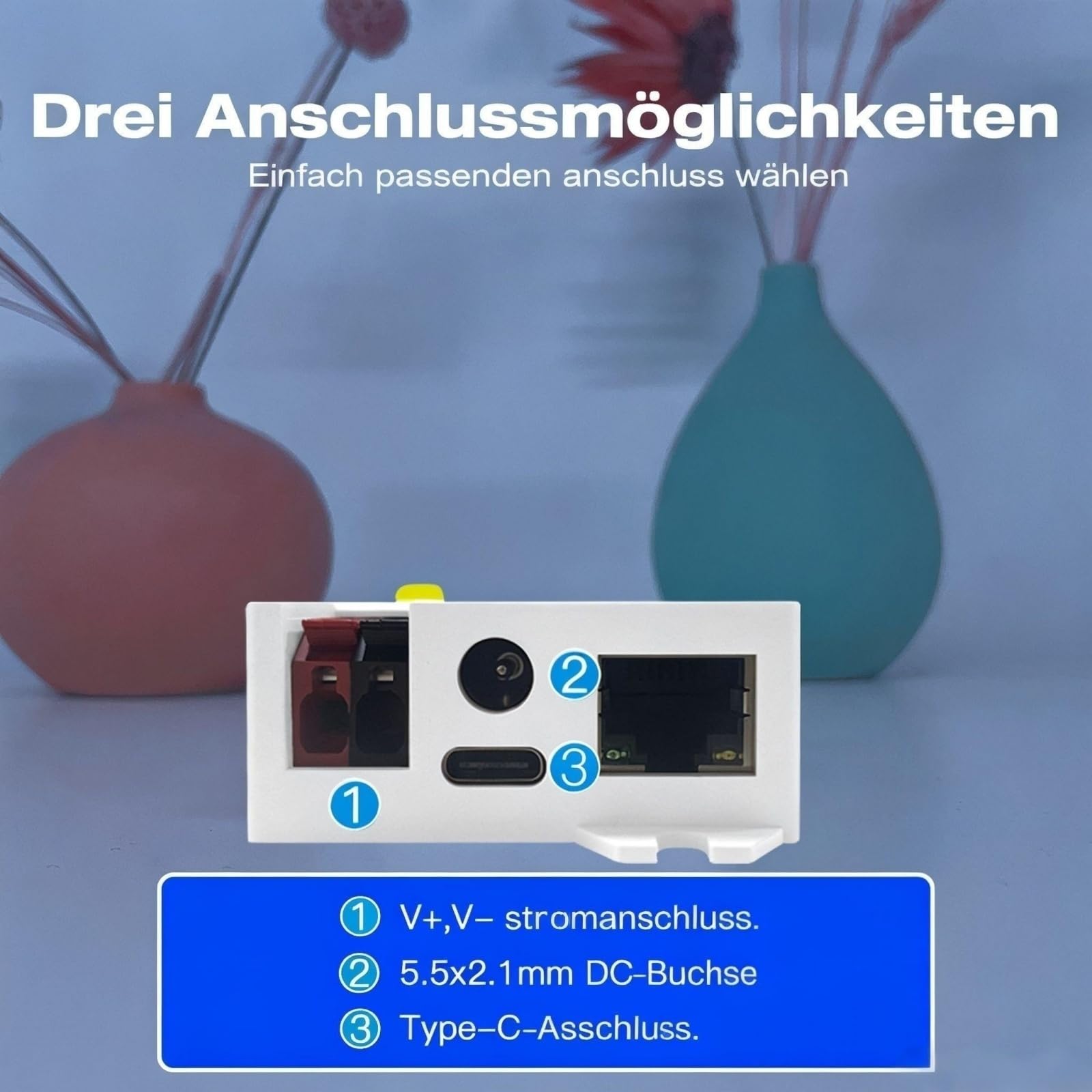 ESP32 WLED LED Controller mit Ethernet, Musik Reaktion, UART & 20A Stecksicherung, DIY dynamische Lichteffekte, DC 5–24V für WS2811 WS2812B SK6812 WS2815 RGB/RGBW Adressierbare LED Streifen