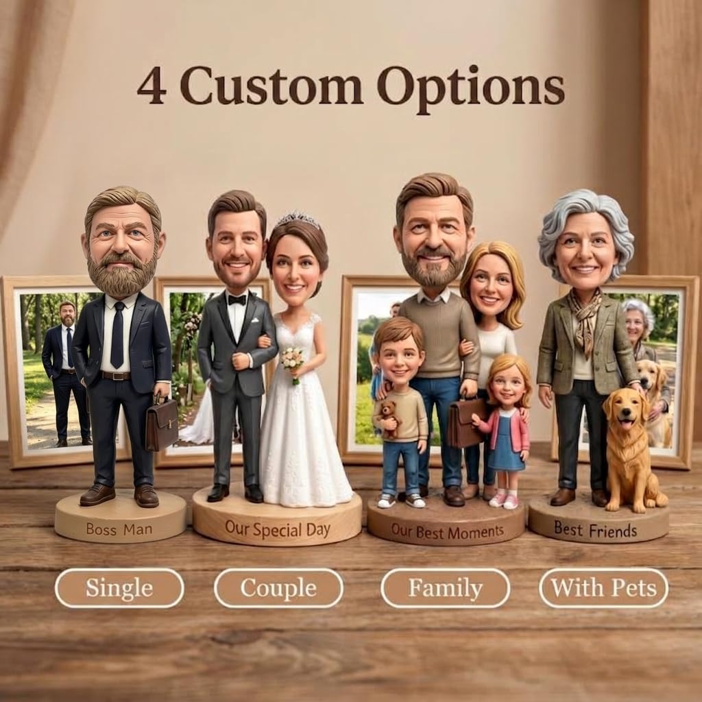 Personnalisée Figurine Bobblehead, Poupée en Pâte Polymère Fabriquée à Main