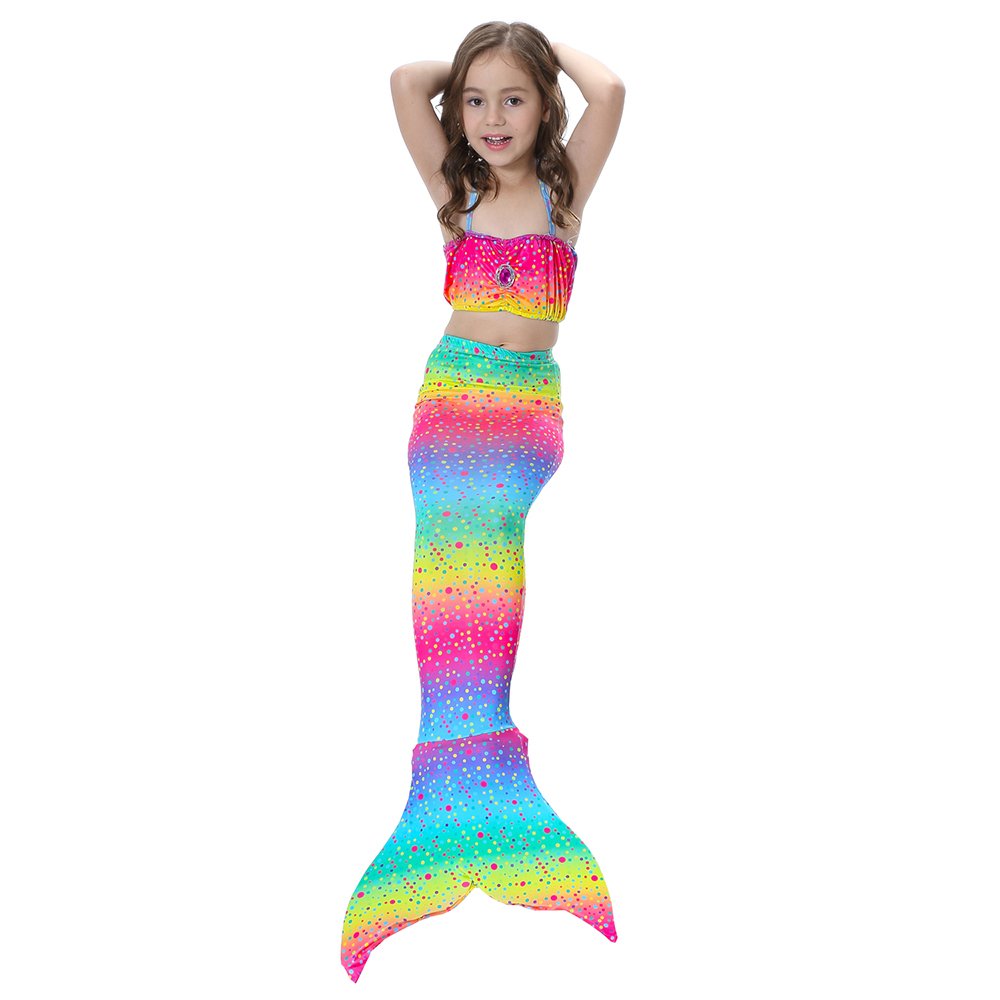 Mermaid Tails Swimsuit for Girls Swimming 3Pcs Mermaid Princess Bathing