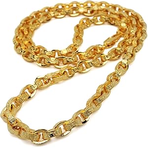 Amazon | [silver KYASYA]18k 金 仕上げ 梵字 ペーパーチェーン