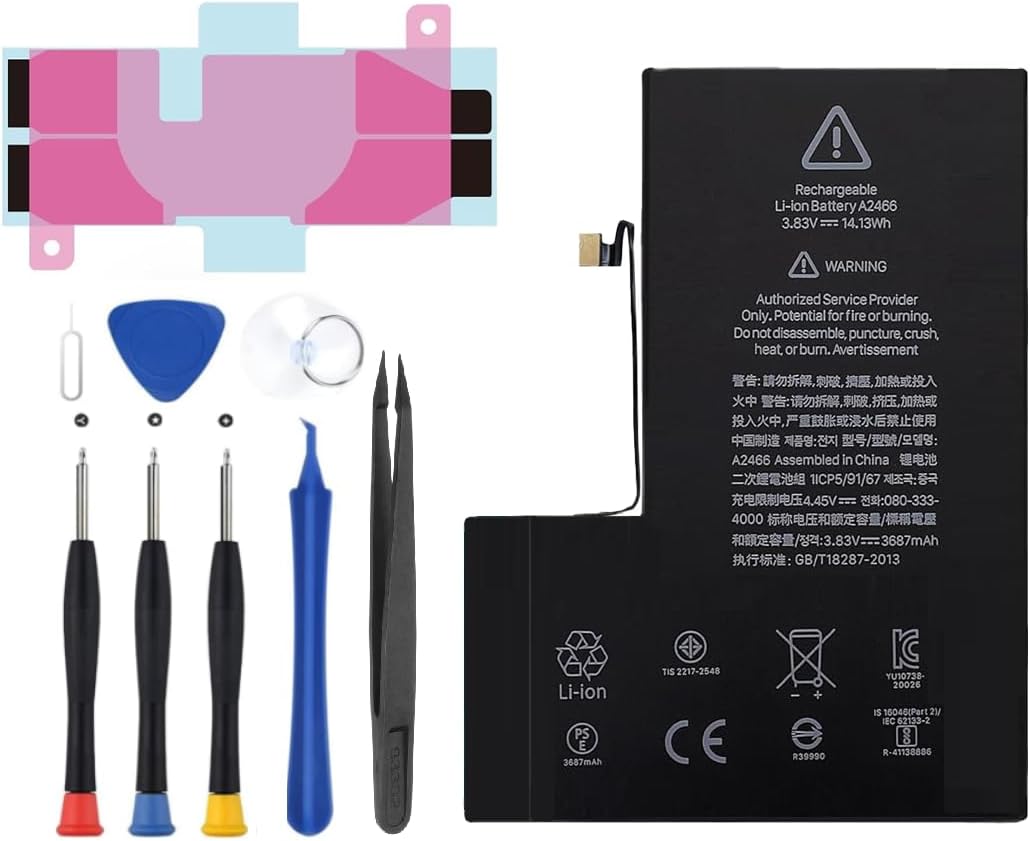 Battery for iPhone 12 Pro Max, Upgraded New Battery Replacement Compatible with iPhone 12 Pro Max A2410 A2411 A2412 A234 with Professional Repair Tools Kit