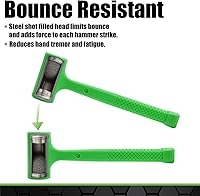 Vista 6 de GRIP 3 pc Deadblow Multi-Purpose Hammer Set - 12 oz Brass Hammer, 1 lb Ball Peen Hammer, 1/2 lb Deadblow Mallet - Metal Shaping - Home, Garage