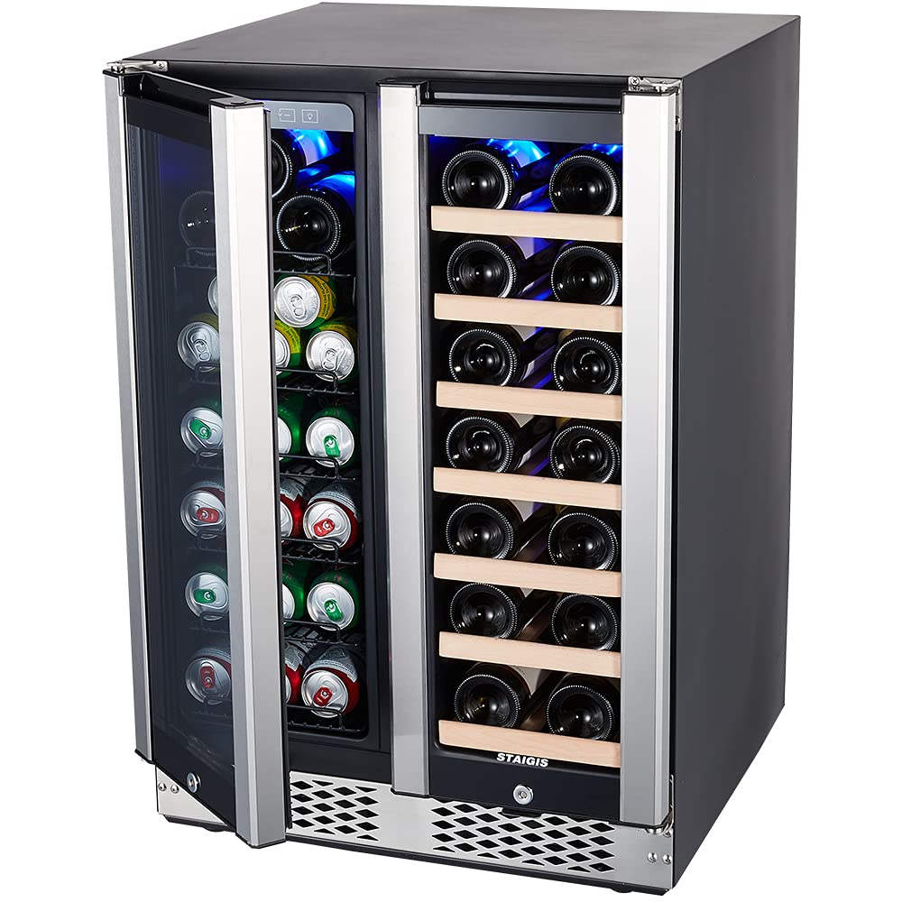 Under Counter Beverage and Wine Cooler, STAIGIS 24 Inch Wine