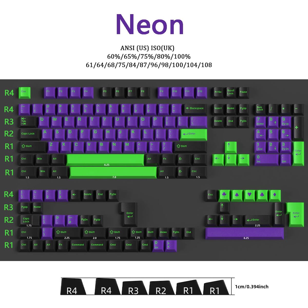 Set de Touches Clavier PBT 163 Clés Double Injection Opacité Totale Non Rétro-éclairé Profil Cherry pour Switches MX-Compatible Clavier Mécanique Gaming