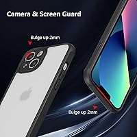 Vista 3 de RALEAVO Funda mate compatible con iPhone 13 Pro Max, delgada, translúcida, esmerilada, parte trasera de policarbonato duro, protección militar