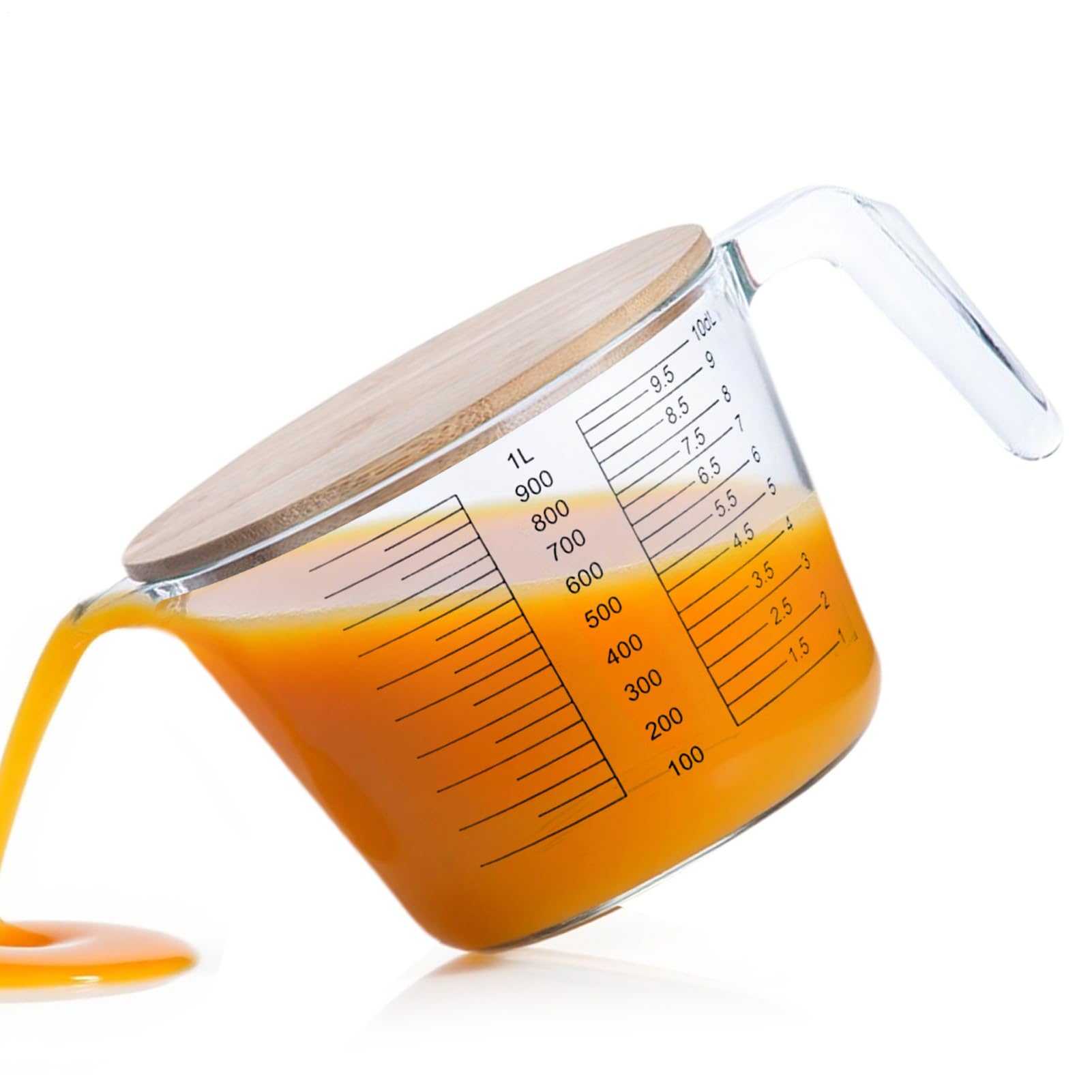 Tasses à Mesurer Alimentaires Verre Mesureur Gradué pour Pâtisserie avec | Ustensiles De Cuisine Allant Au Micro-ondes Avec Couvercle Pour Aliments Liquides Oeufs Cuisson Mélange