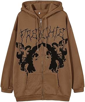 トップス 00s japanese label hoodie jacket y2k Y2k Japanese Hoodie Kawaii Zip Up Hoodie AnimePrint Graphic