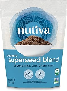 Nutiva Organic Raw Superseed Blend (Flax, Chia & Hemp), 10 Ounce, USDA Organic, Non-GMO, Non-BPA, Vegan & Gluten-Free, Nut...