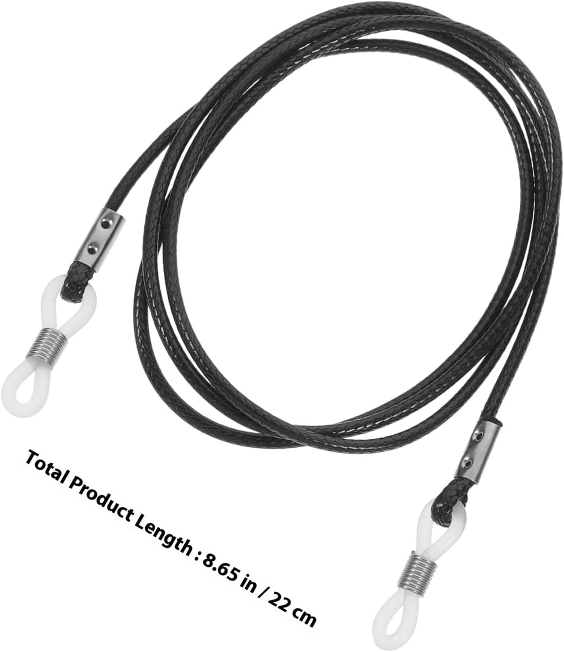 5pcs Black Eyeglass Chains and Glasses Neck Straps Wax Rope Eyewear Lanyards for Men and Women, Anti-slip Spectacles String Holders Suitable for Sunglasses and Reading Glasses