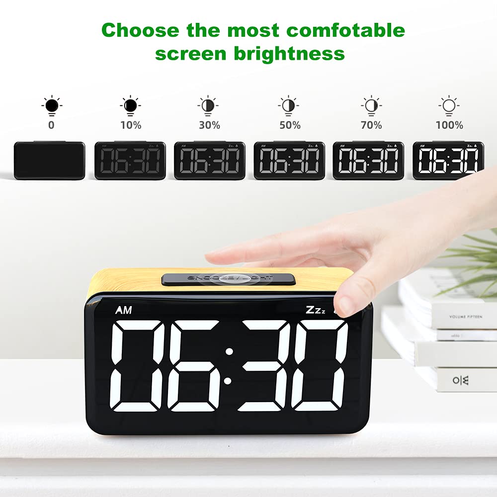 Buy LEERON Alarm Clock, Digital Alarm Clocks for Bedrooms with Big LED