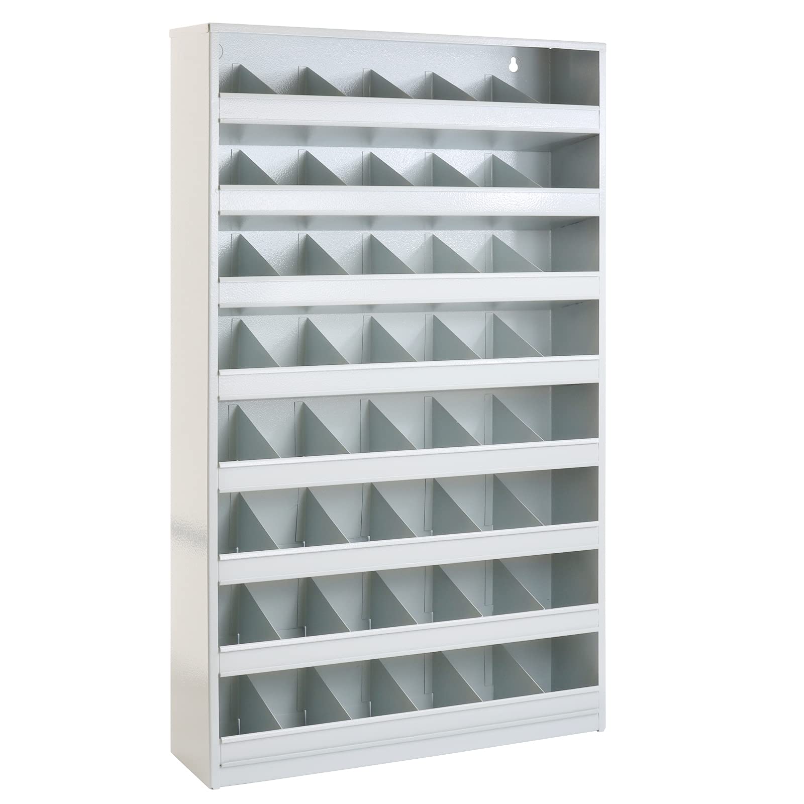 1a-TopStore XXL Profi Schüttenregal mit 48 Fächern aus stabilem Stahlblech, 85x50x12,5 cm, Wandregal, Sichtlagerregal, Lagersystem, Werkstatt (grau)