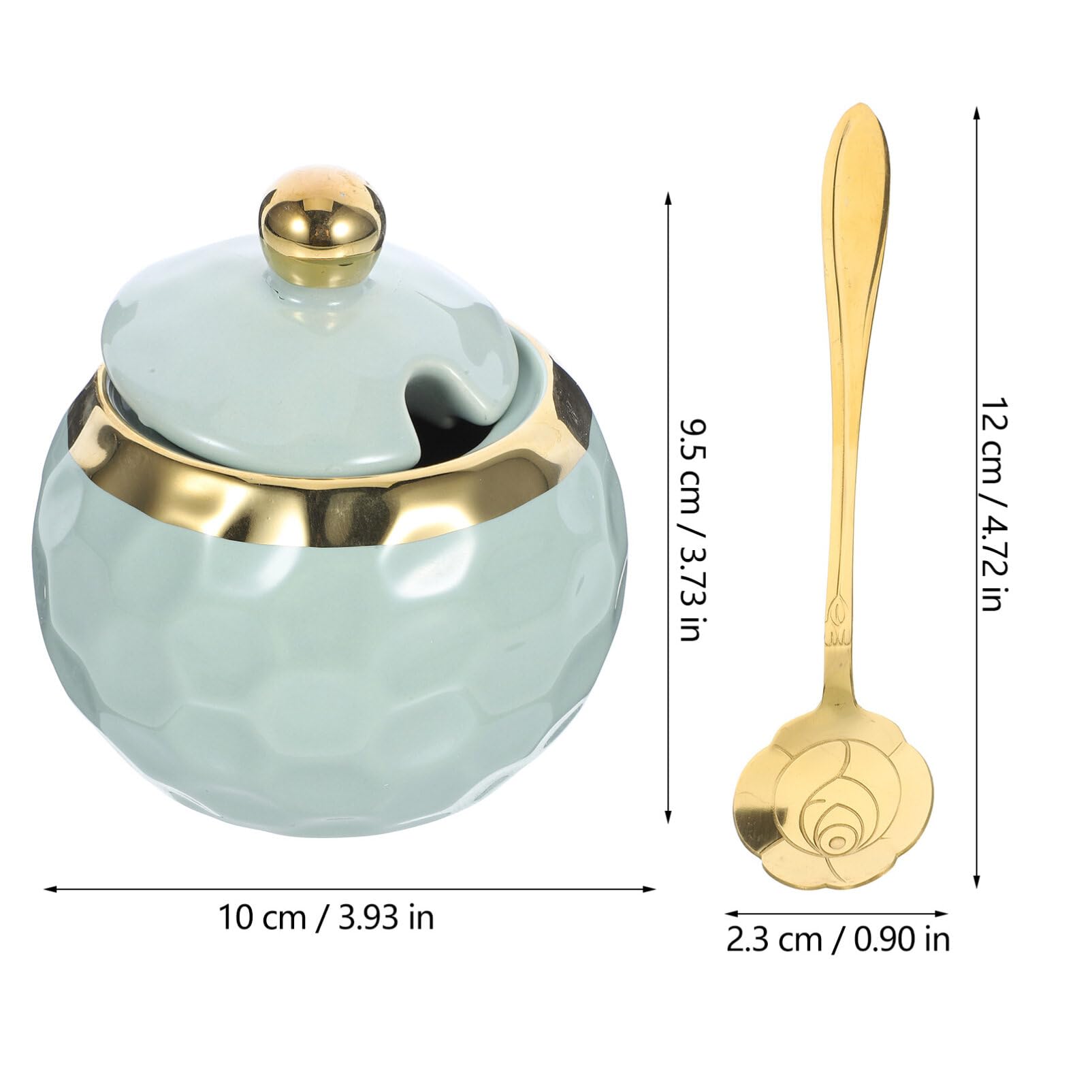 Alipis Sugar Bowl with Lid and Spoon, Ceramic Sugar Bowl with Spoon Sugar Container for Coffee Bar Sugar Jar Sugar Dispenser Bowl Modern Kitchen Decor Green