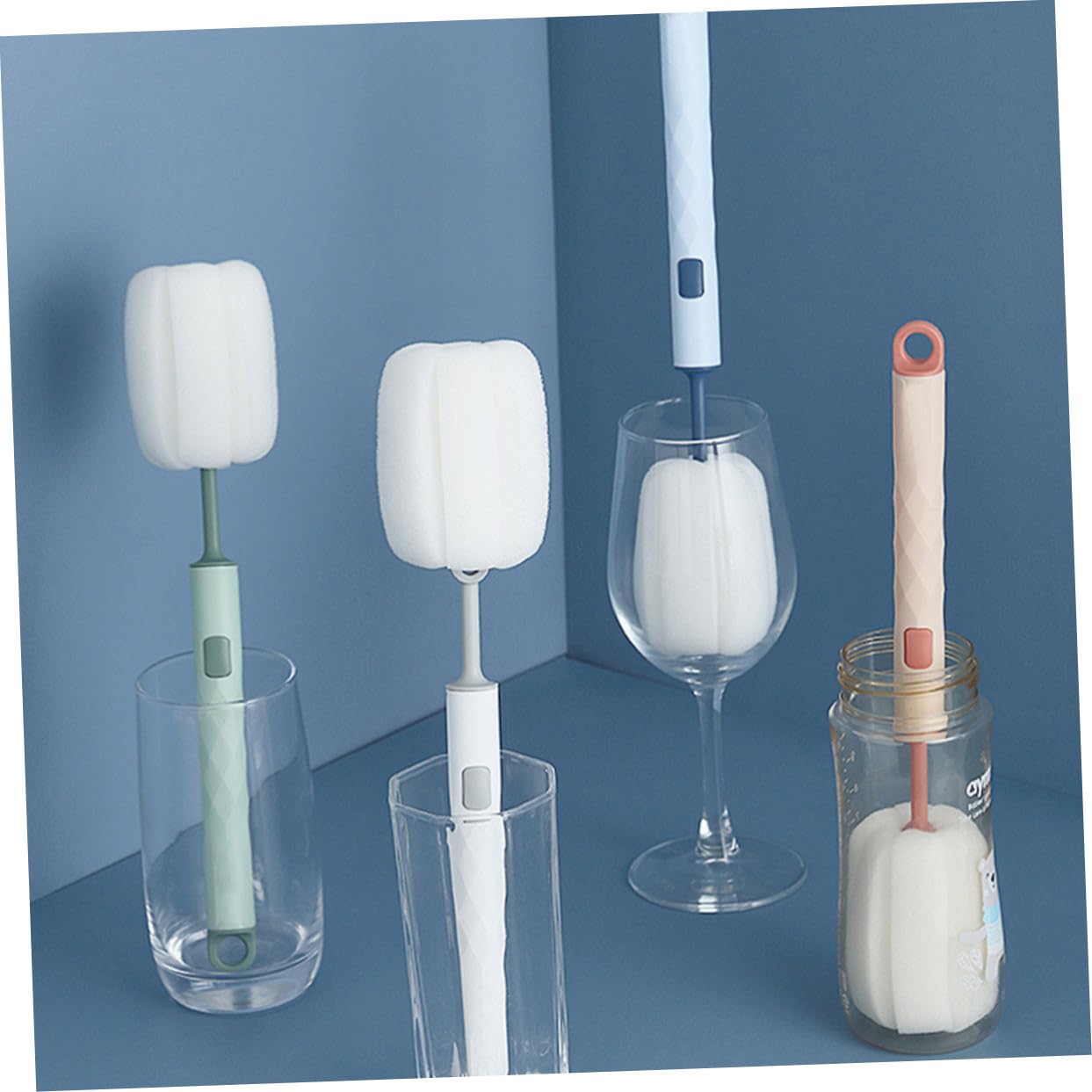 FRCOLOR 20stücke Teiliges Flaschenbürsten Abnehmbare Reinigungsschwämme Für Flaschen Tassen Und Thermobecher Ergonomisches Design Mit Aufhängeloch Für Gründliche Reinigung Ohne
