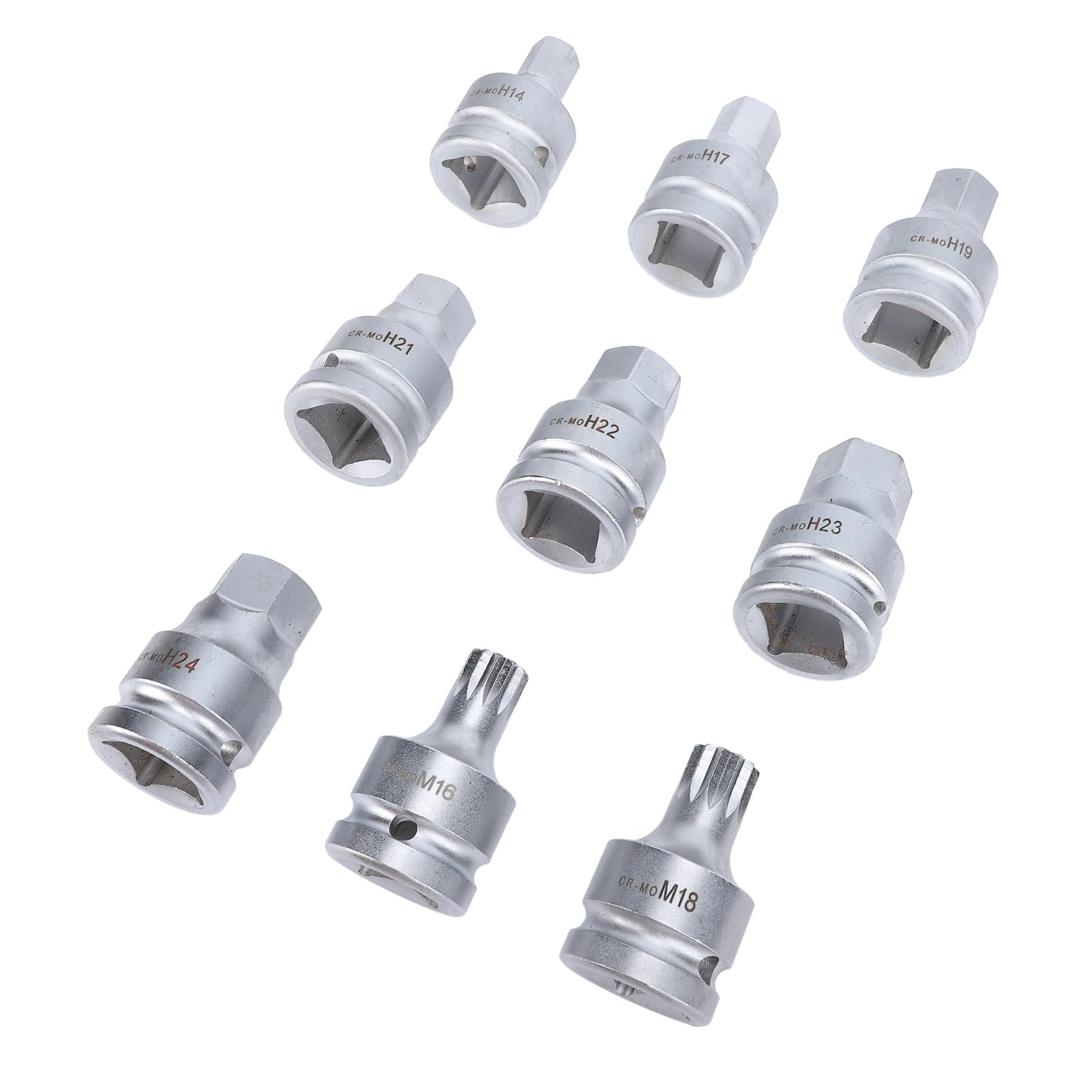 Cocoarm 3/4 Cala Napędowy Gniazdo Uderzenia Sześciokątne Zestaw do Gniazda 3/4 Wpowetek Sterujący CR MO 14 Mm do 24 Mm Spline Bit Setk dla M16 M18 z Wysokim Znakiem Kontrastowym i skrzynką Pamięci