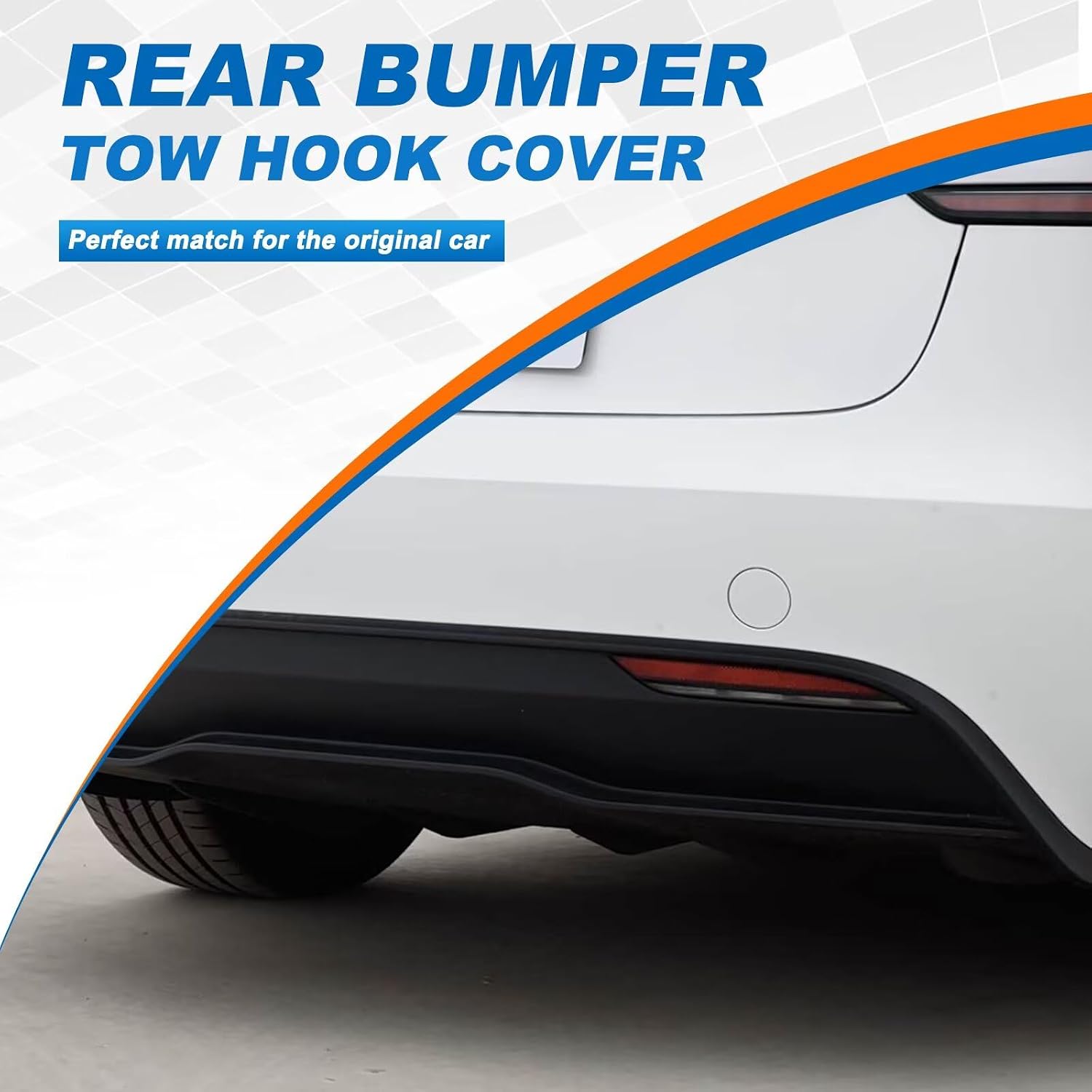 Car Rear Bumper Tow Hook Cover Cap Towing Eye Fit for Tesla Model 3 2024 2025 1582574-00-C(Blue)