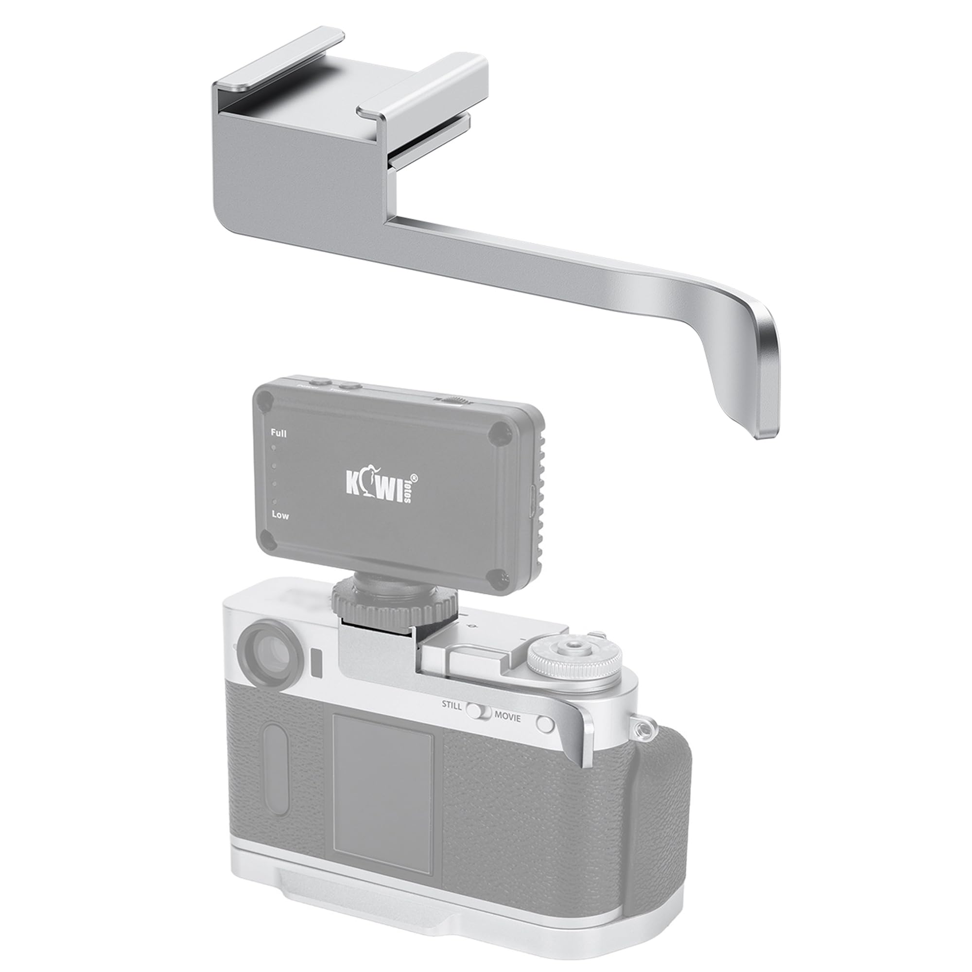 JJC Metal Thumb Grip Shoe Adapter for Fujifilm X Half Xhalf Camera, Silver