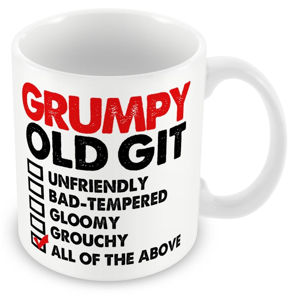 MUGGZ Funny Gift Mug for Old People - Grumpy Old Git – Custom Funny Coffee Mug – Unique Gift for Friends & Family