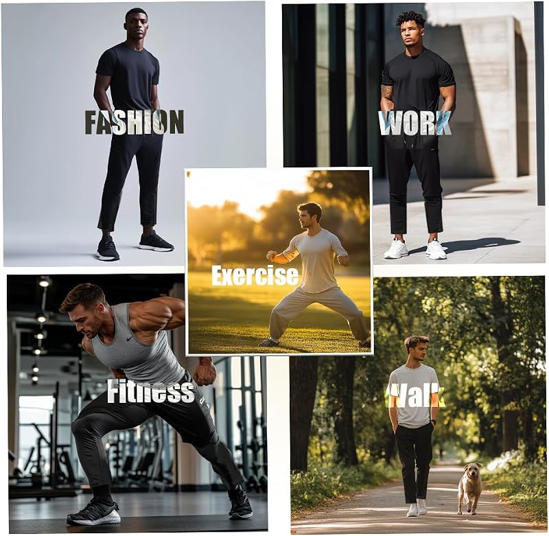 ZH 3-Pack Men's Mesh Jogger Pants, Comfortable Athletic Pants with Pockets for Active Wear, Lightweight & Breathable S-3XL image 6