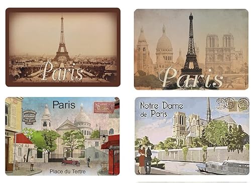 udc Cartexpo– Juego de 4 manteles individuales con temática de París – Dimensiones: 42 x 29 cm