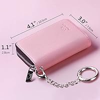 Vista 28 de FurArt - Cartera para tarjetas de crédito, soporte para tarjetas con cremallera para hombres y mujeres, bloqueo RFID, cartera con llavero