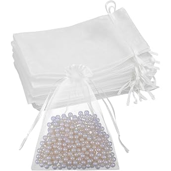 Organzas ckchen Gro  18 * 13 cm Wei  Organzabeutel Organza Beutel Mit Kordelzug Schmucks ckchen Geschenkt ten Organza S ckchen f r Hochzeit Oder Fest Party