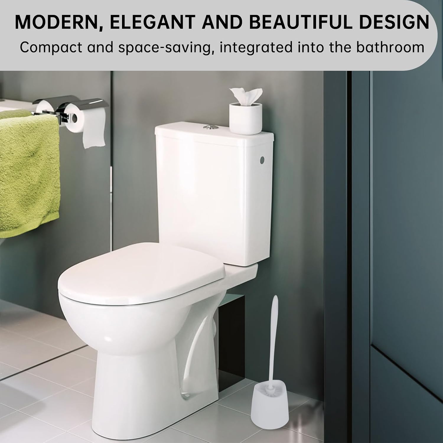2-Pack Toilet Brush Holder Only, The Crisp White Toilet Brush Holder is Suitable for Many Toilet Brushes and can Effectively Conceal the Toilet Brush, for Bathroom/Restroom Storage