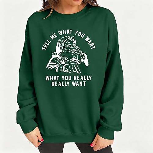 Miniatura 2 de MNLYBABY - Suéter navideño con texto Merry Christmas y Tell Me What You Want para mujeres, para las fiestas