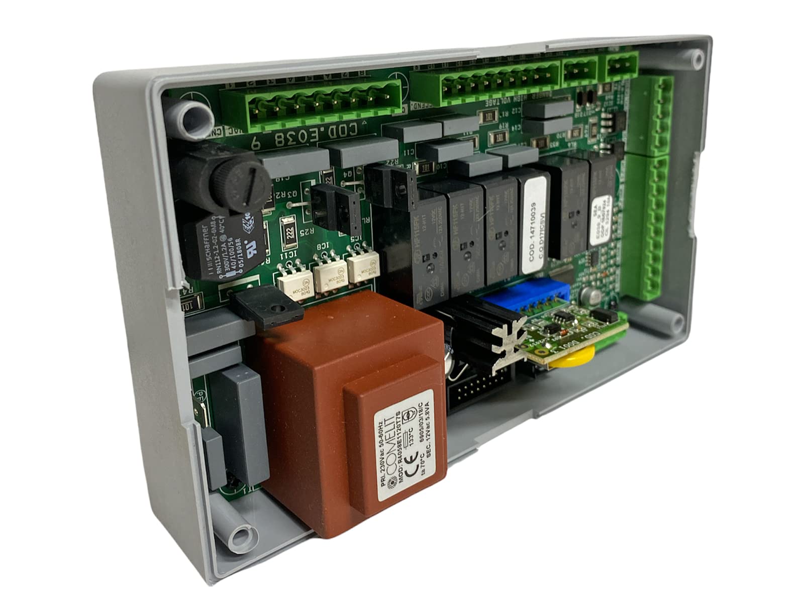 eRicambi, Scheda di Controllo MICRONOVA E038_9 per Stufe a Pellet, Sonda Fino a 600°C, Predisposta per Encoder, Connettore RS232 per Collegamento al PC