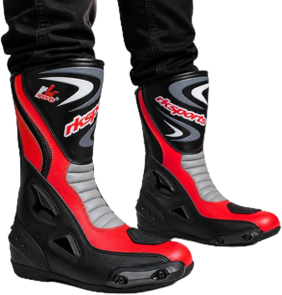 LV14 motocyklowe czarne niebieskie czerwone pancerne skórzane wodoodporne buty wyścigowe