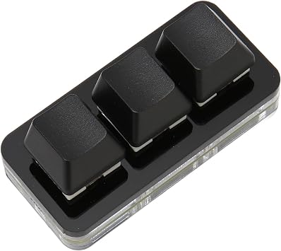 Macro Programming Keyboard OSU USB 3 Keys Mini Keyboard RGB LED Backlight Memory Function Plug and Play Office OSxfor Linux Black