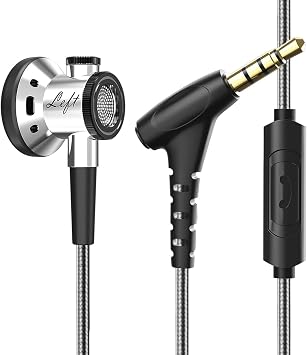 Earbuds, Wired In-Ear, Aluminum Alloy, Sound Enhanced Version, Wired Earbuds, Heavy Bass, 1.2m, Call Support, 3.5mm Jack with Microphone, High Resolution Clear Calls, Compatible with All Devices with
