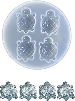 Mini Turtle Silicone Resin Mold 3D Cute Ocean Animal Theme Epoxy Casting Mold for DIY Micro Resin Dollhouse Fairy Garden Miniatures Landscape Tiny Things Decorfor Art Jewelry Making