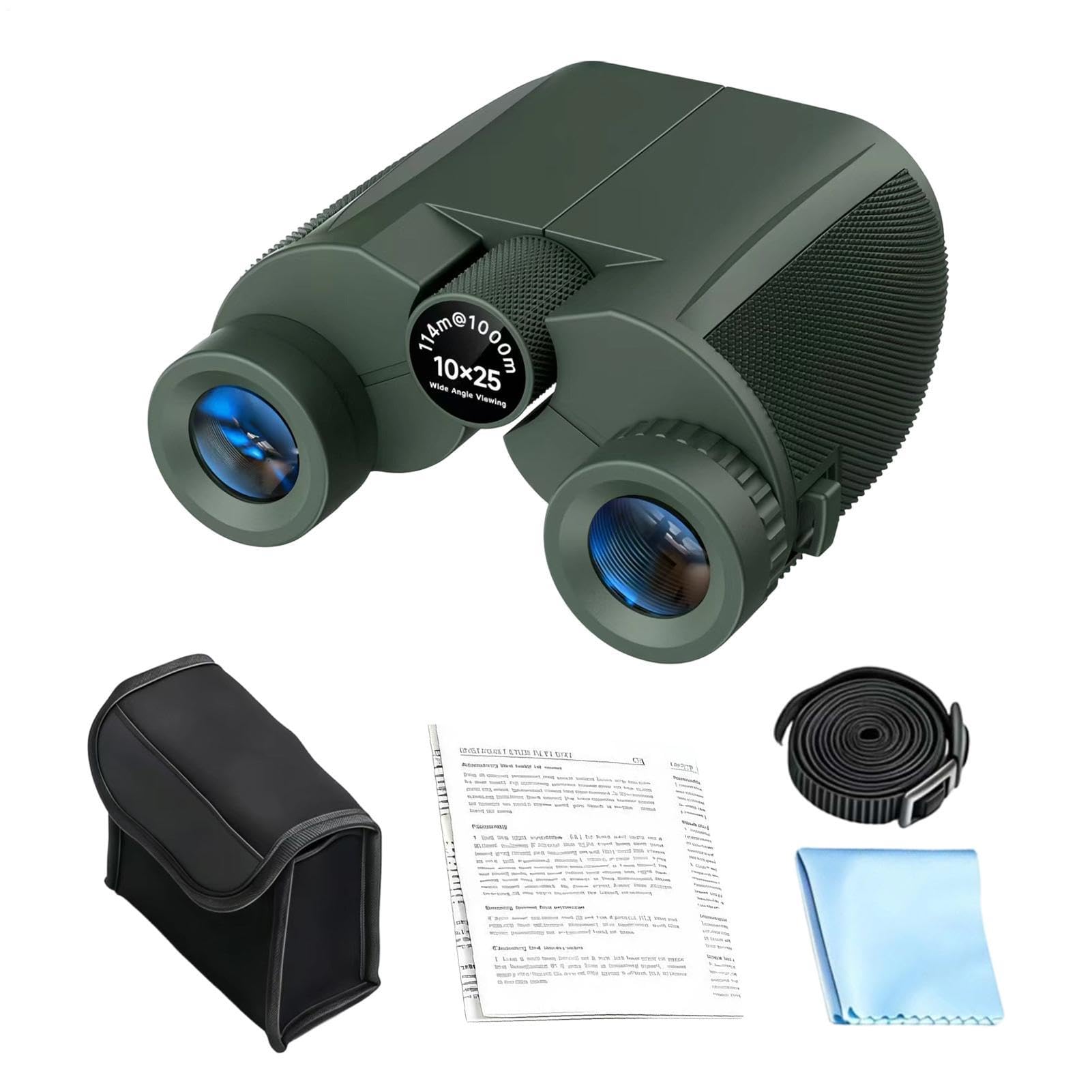 Binocolo per adulti, 10 x 25, portatile, compatto per adulti, per navigatori, escursionisti, viaggiatori, appassionati di sport, campeggiatori, fotografi, bird watching,