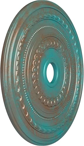 Miniatura 162 de Ekena Millwork CM25COUWF Cole Medallón de techo, 65.8525cmOD x 9.575cmID x 1 3/8"P, pintado a mano blanco ultra puro