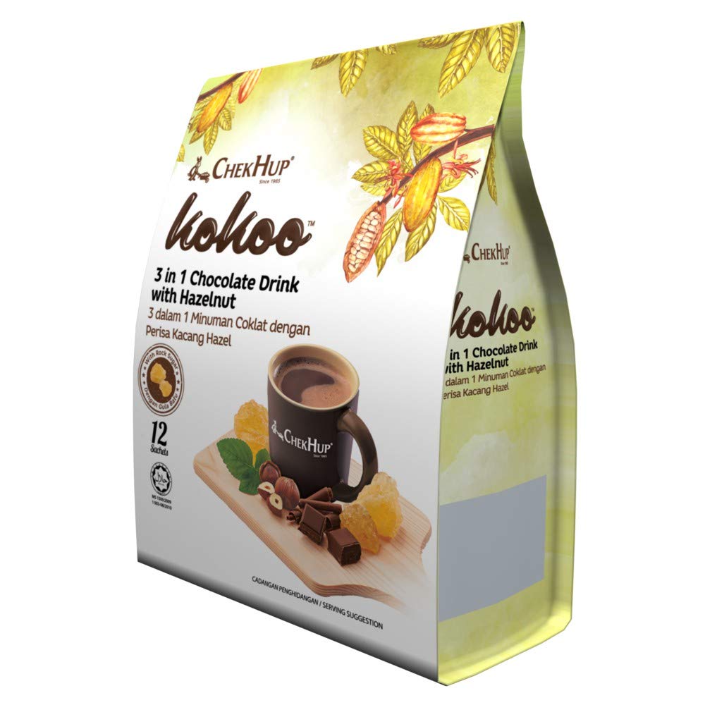 Chek Hup Kokoo 3 In 1 Chocolate Drink Hazelnut 12 Sachets (6 Pack)