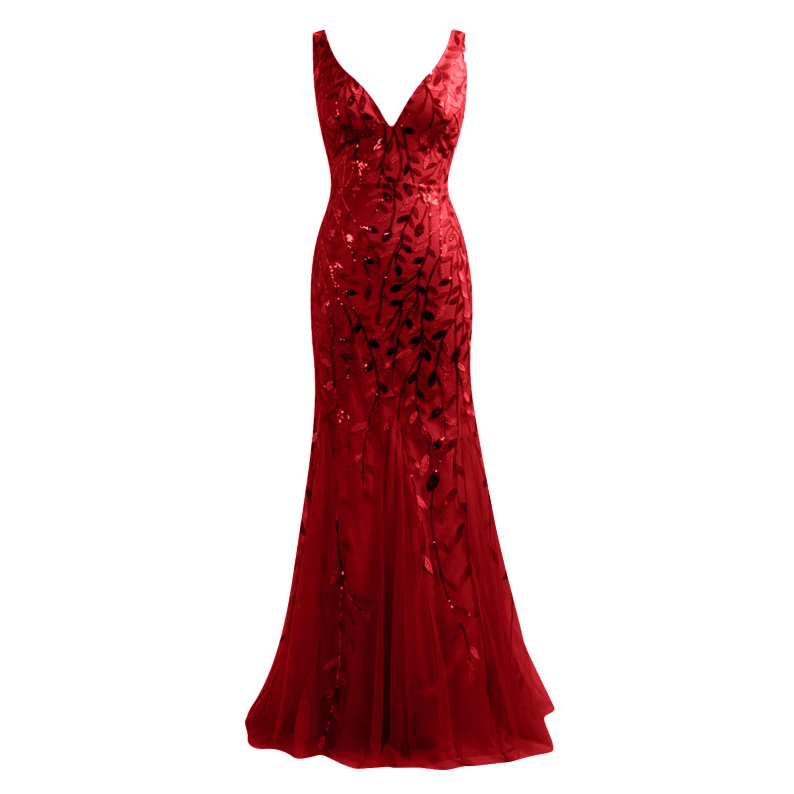 Abito Donna Elegante per Festa, Ballo, Cerimonia - Vestito Lungo Classico con Spacco, Senza Maniche per Cocktail Party e Damigella d'Onore