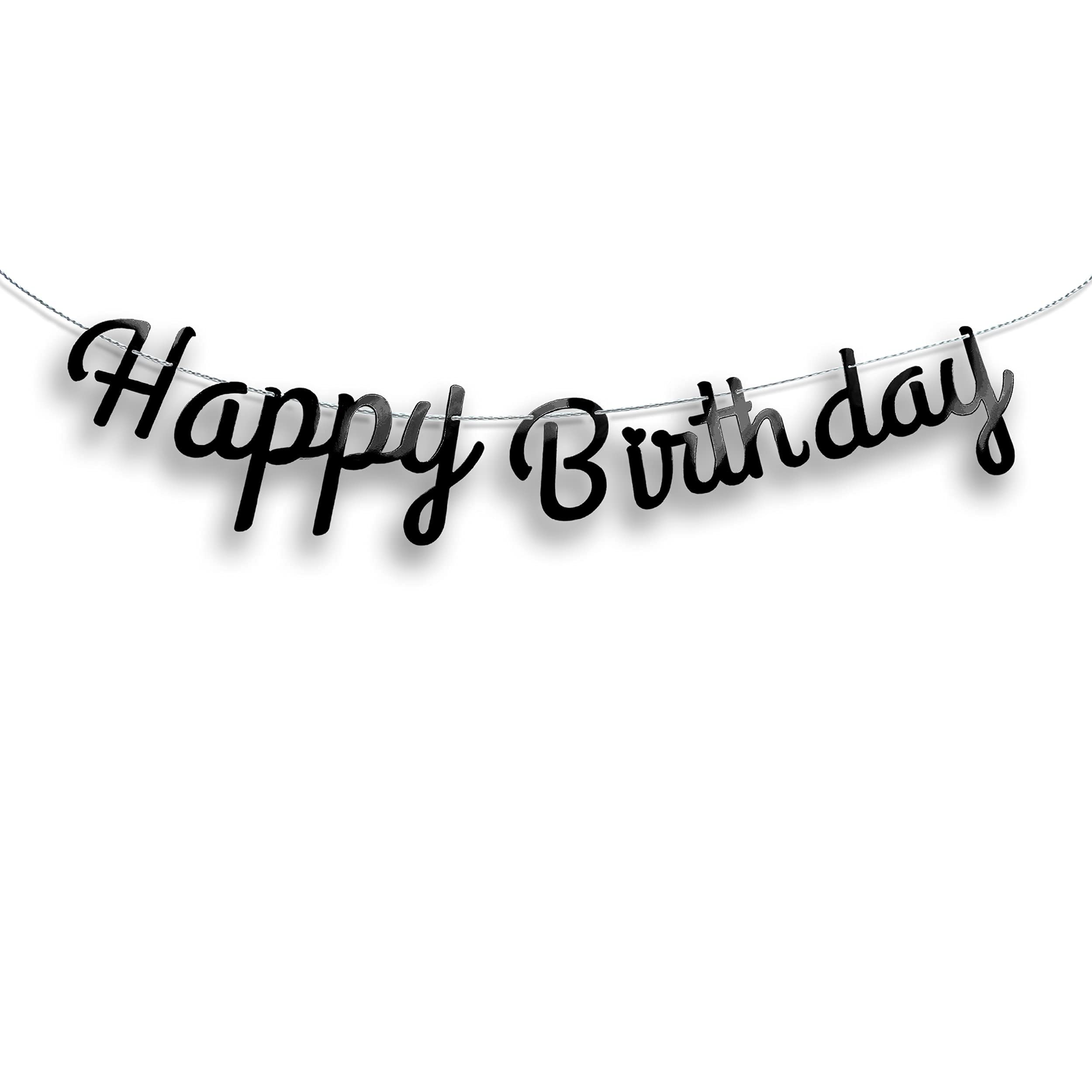 Buy Festiko®LargerSize Black Shiny Birthday Banner, Elegant