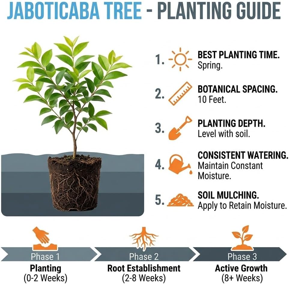 Black Jaboticaba Tree Plant Live in 3 Gallon Pot, Airlayered Jabuticaba Tropical Plant,Ready to Bear Fruits, No Shipping to CA