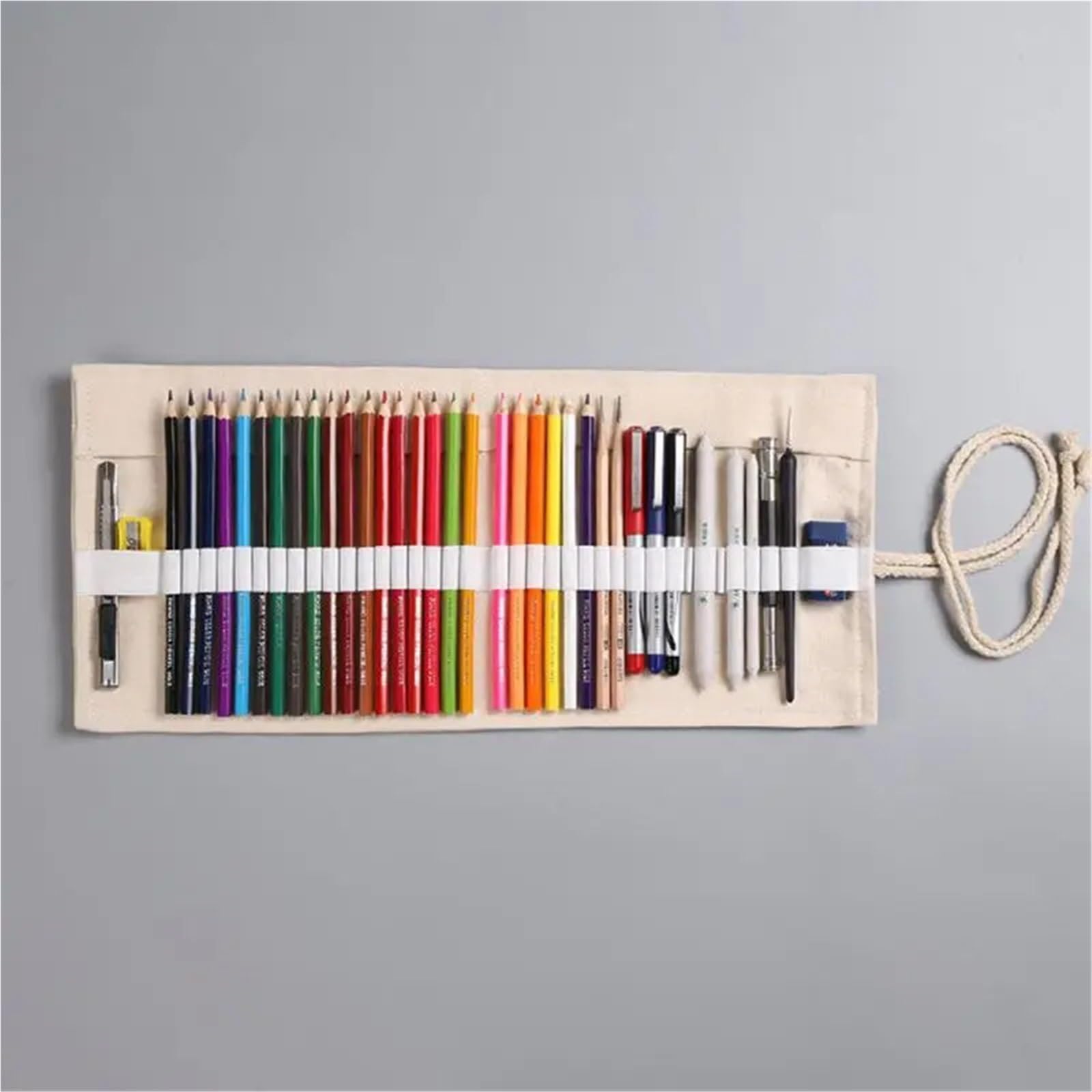 Astuccio Arrotolabile In Tela 2 pezzi 12/24/36/48/72 fori tela arrotolabile penna astuccio for tende sacchetto for matite trucco supporto for involucro custodia for scuola materiale scolastico(72 hole