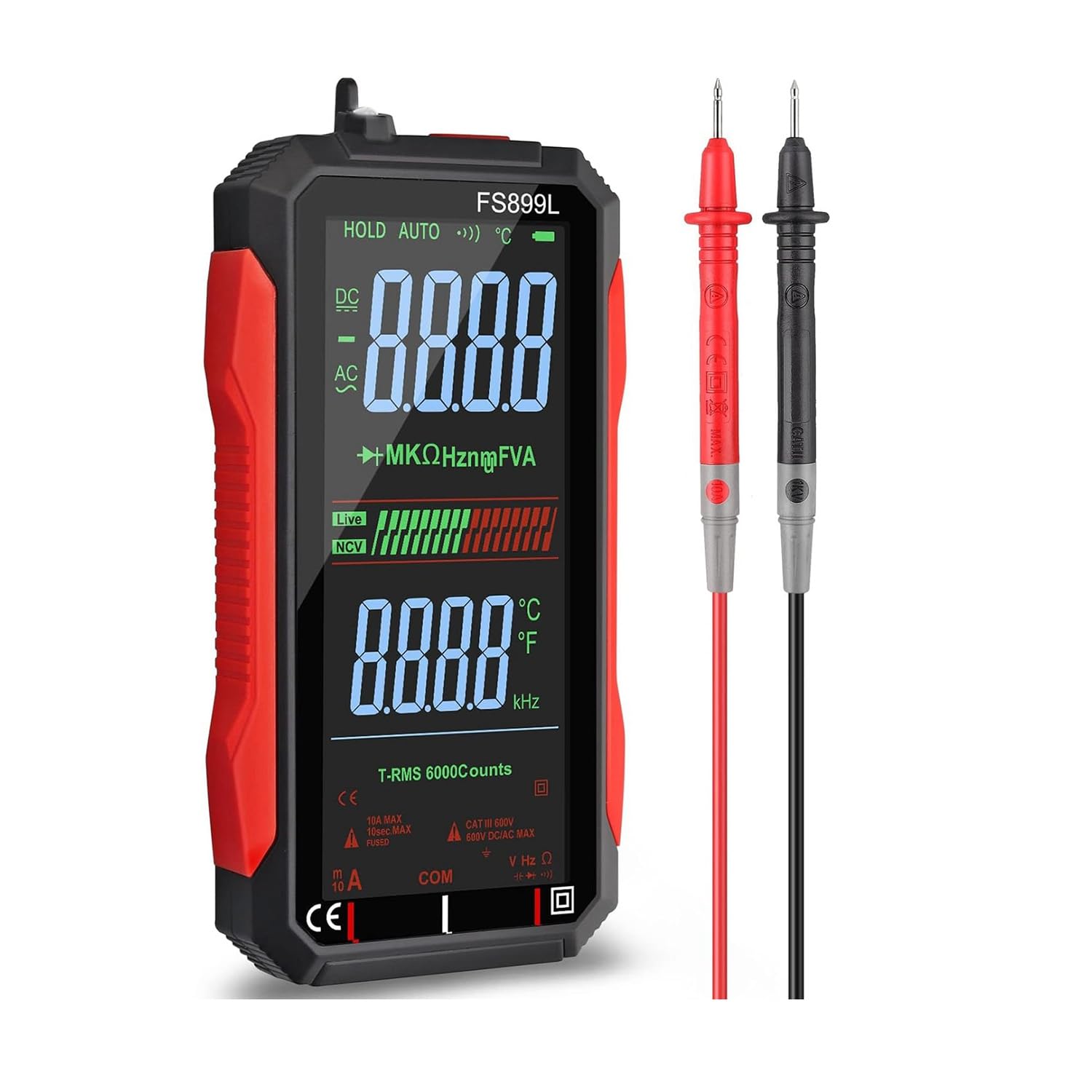 Pofaa Digital Voltmeter Multimeter Digital Voltmeter With 4.8Inch Lcd Screen Multi Tester Capacitance Resistance Frequency Voltage Tester