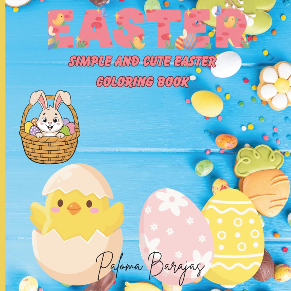 Easter: Simple and cute Easter coloring book