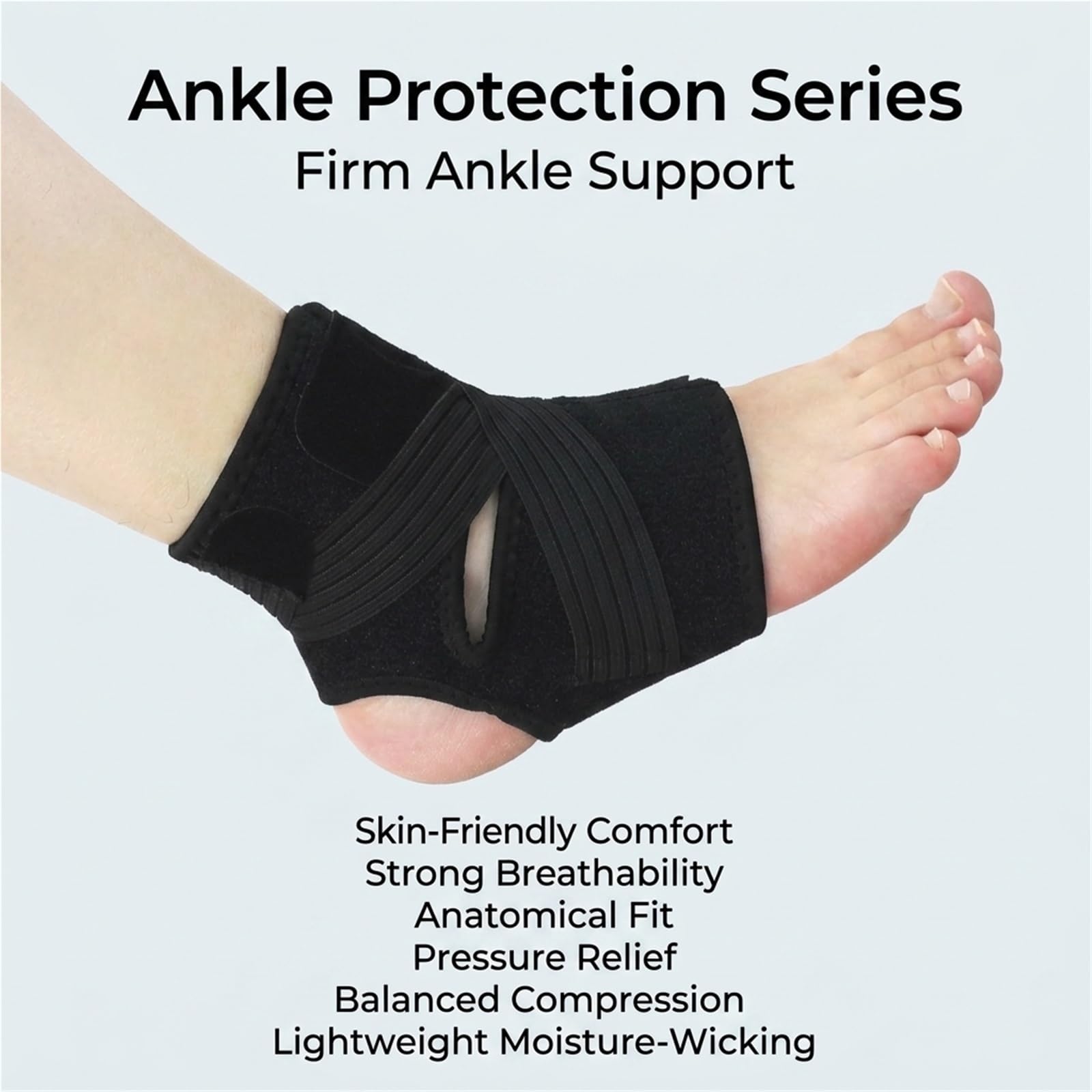 Generisch Sprunggelenkbandage mit Seitenstabilisatoren, mit atmungsaktivem Stoff, für Sport und tägliches Gehen, Modell CJDW1172